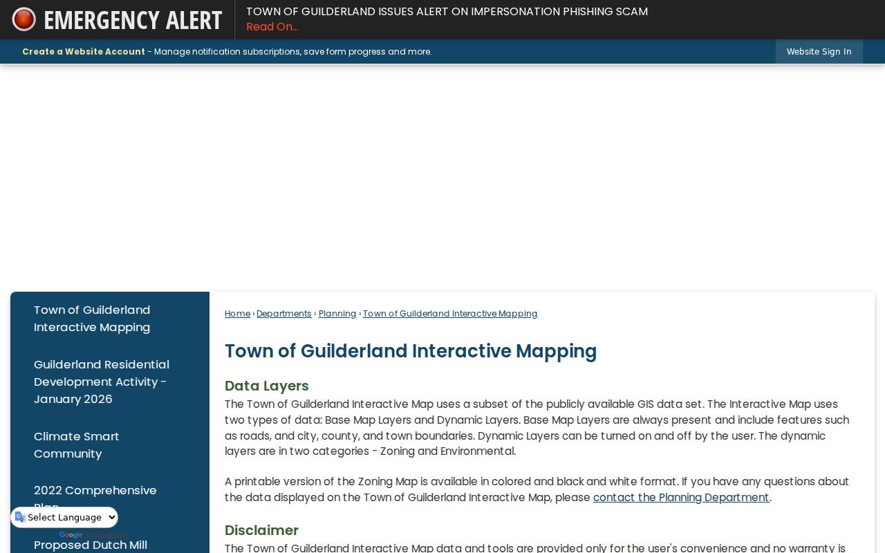Guilderland neighbors map showing Town roads, boundaries, and planning context