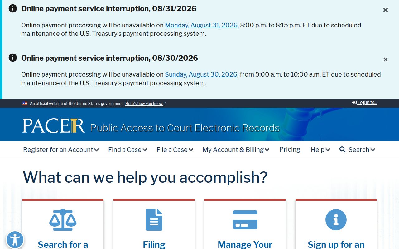 Guilderland residents directory federal PACER court search entry